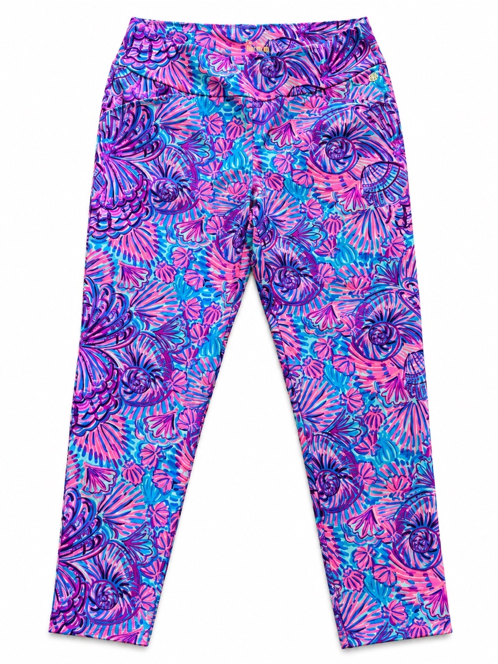 Lilly Pulitzer Luxletic Shell Me Something Leggings Size 12 Pink Blue